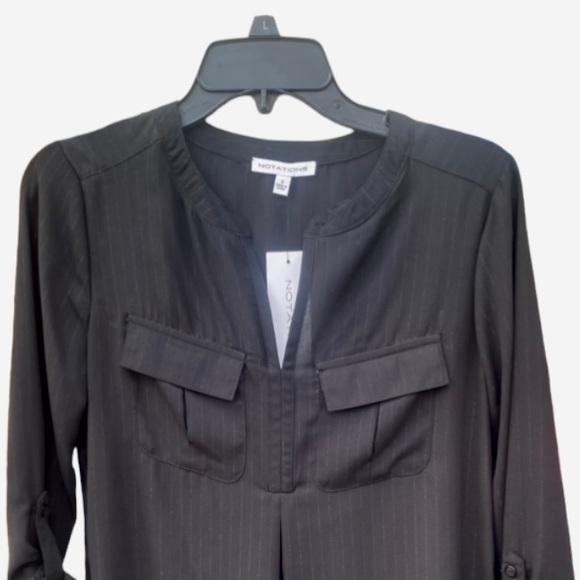 Notations Black Blouse Size Small NEW - Picture 3 of 6
